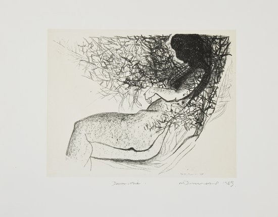 Marlene Dumas (b.1953) Doornrosie: Marlene Dumas (b.1953) Doornrosielithograph printed in colours, 1989, signed, titled and dated in pencil, on Zerkall wove paper, with full margins, 370 x 440 mm (14 1/2 x 17 1/4 in)
