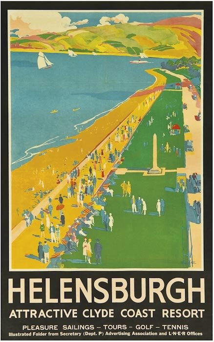 TEMPLETON HELENSBURG, LNER: TEMPLETON HELENSBURG, LNERlithograph in colours, c.1935, condition B+, printed by Ben Johnson & Co., Ltd., London, backed on linen 40 x 25ins. (102 x 64cm.)