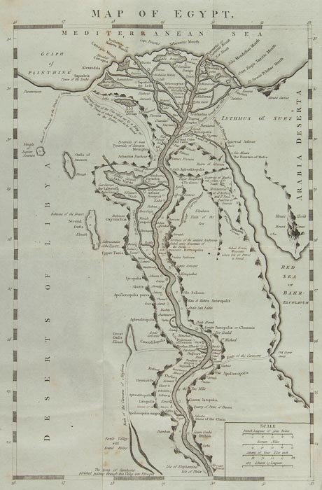 -. Savary (Claude Etienne) Letters on Egypt: -. Savary (Claude Etienne) Letters on Egypt,2 vol., second edition, 3 folding engraved maps and 1 folding plate, occasional spotting or foxing, a few ff. with later ink underlining, engraved b