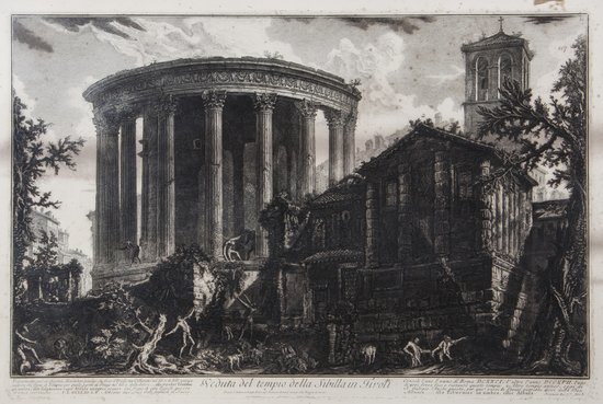 Giovanni Battista Piranesi (1720-1778) Veduta del: Giovanni Battista Piranesi (1720-1778) Veduta del tempio della Sibilla in Tivoli,etching with engraving, from 'Vedute di Roma', final state of V, [Hind 61.V; F. 764], 420 x 640mm., Firmin-Dido