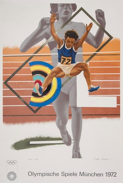 Peter Phillips (b.1939) Poster for Munich Olympics: Peter Phillips (b.1939) Poster for Munich Olympicslithographic poster printed in colours, 1971, signed and dated in pencil, inscribed Artist Proof, an artist's proof aside from the edition of