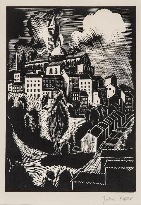 John Piper (1903-1992) Sienna (l.5D): John Piper (1903-1992) Sienna (l.5D)woodcut, 1929, signed in pencil, a proof aside from the edition of 25, printed and published by the artist, on laid paper, with full margins, 180 x 125 mm