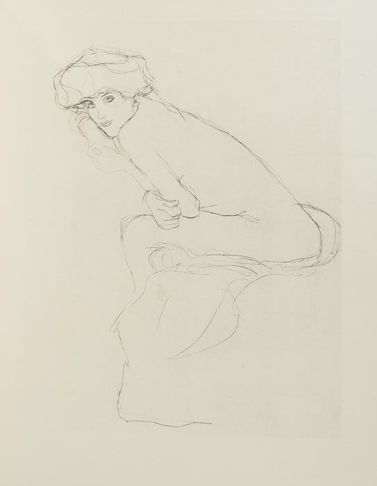 Gustav Klimt (1862-1918)(after) Die Hetaerengespra: Gustav Klimt (1862-1918)(after) Die Hetaerengespraeche des Lukianthe book, 1907, comprising fifteen collotypes, this copy numbered 317/450 on the justification and in ink on the spine of the s