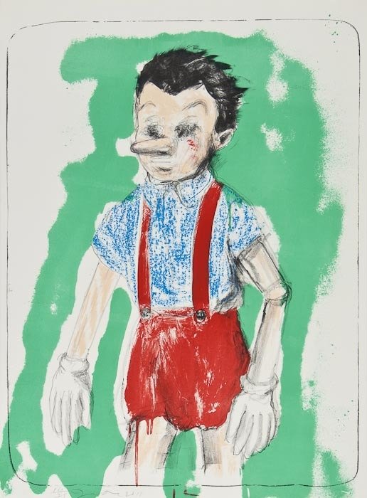 Jim Dine (b.1935) Pinocchio Coming from the Green: Jim Dine (b.1935) Pinocchio Coming from the Greenlithograph printed in colours, 2011, signed and dated in pencil, numbered 16/75, published by Atelier Michael Woolworth, Paris, on Arches paper