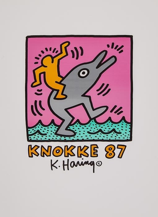 Keith Haring (1958-1990)(after) Knokke: Keith Haring (1958-1990)(after) Knokkeoffset lithographic poster printed in colours, on smooth wove paper, with full margins, sheet 720 x 520 mm (28 3/8 x 20 1/2 in)