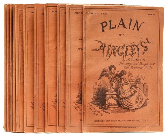 [Surtees (Robert Smith)] "Plain or Ringlets?": [Surtees (Robert Smith)] "Plain or Ringlets?",in the original 12/13 parts, first edition, 13 hand-coloured etched plates by John Leech, wood-engraved illustrations, without the 12pp. advertise