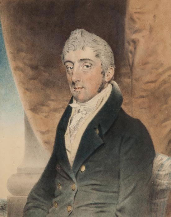 John Downman ARA (1750-1824) Portrait of the Duke: John Downman ARA (1750-1824) Portrait of the Duke of Cumberland,watercolour with pencil and charcoal on wove paper, with contemporary wash and gilt border laid on, contemporary ink title mount