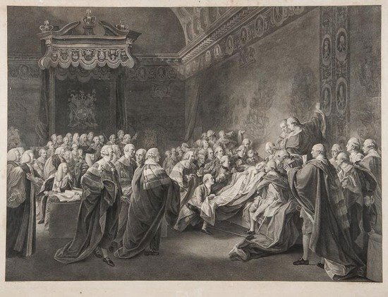 Francesco Bartolozzi (1728-1815) The Death of the: Francesco Bartolozzi (1728-1815) The Death of the Earl of Chatham,after John Singleton Copley, engraving, scratched letter proof, 1791, [Calabi & De Vesme, 538], 64 x 82cm. (25 x 32 1/4 in); w