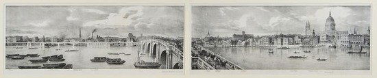 Thomas Mann Baynes (1794-1876) View of the North B: Thomas Mann Baynes (1794-1876) View of the North Bank of the Thames from Westminster Bridge to London Bridge,Shewing that part of the improvements suggested by Lt. Col.l Trench, which it is in