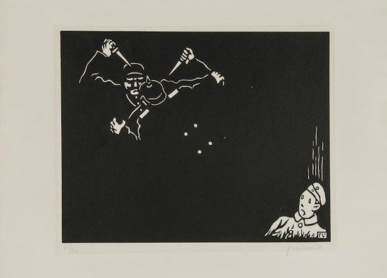 Felix Edouard Vallotton (1865-1925) C'est la Guerr: Felix Edouard Vallotton (1865-1925) C'est la Guerre (VG.212-217)the suite of six woodcuts, 1916, each signed in pencil, numbered from the edition of 90, on laid paper, with full margins, each