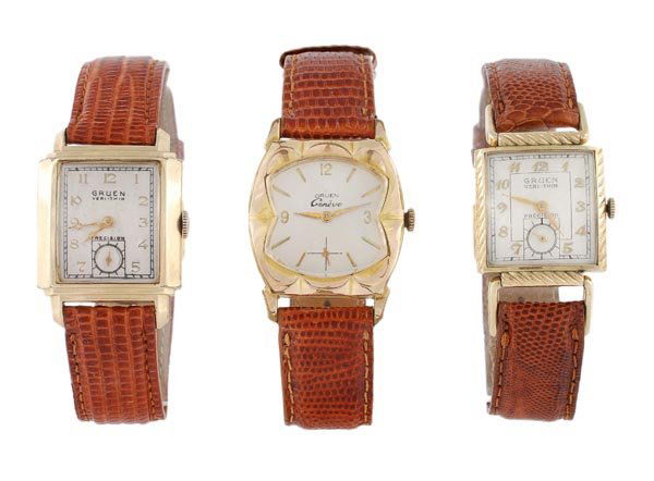 Gruen, Veri-thin, a gold filled wristwatch, 1941,: Gruen, Veri-thin, a gold filled wristwatch, 1941, case no. 0449563, style no. 456, the two piece square case with square stirrup lugs, matte silvered dial, applied gilt Arabic numerals, gilt