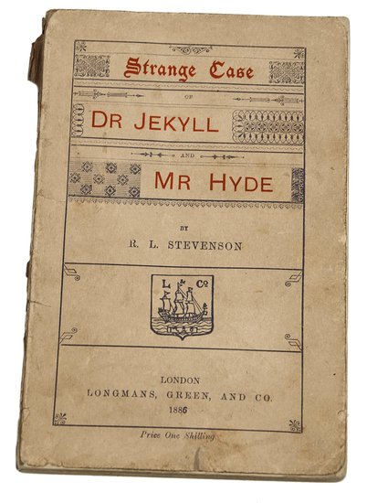 Stevenson (Robert Louis) Strange Case of Dr Jekyll: Stevenson (Robert Louis) Strange Case of Dr Jekyll and Mr Hyde,first edition, half-title, original printed upper wrapper, backstrip and lower cover lacking, 8vo, 1886.
