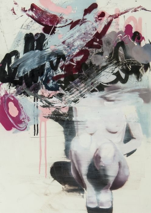Conor Harrington (Irish) Perch (Study), 2009 Oil: Conor Harrington (Irish) Perch (Study), 2009 Oil and spraypaint on paper, Signed and dated in pencil verso, 700 x 500 mm (27 1/2 x 19 3/4 in) Provenance: Lazarides Gallery, London