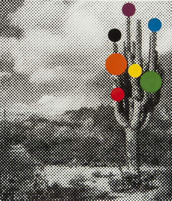 Adam Koukoudakis (British, b.1976) Arizona, 2012: Adam Koukoudakis (British, b.1976) Arizona, 2012 Pencil, acrylic ink and spray paint on canvas, Signed, dated and titled in black ink verso, 830 x 711 mm (32 3/4 x 28 in)