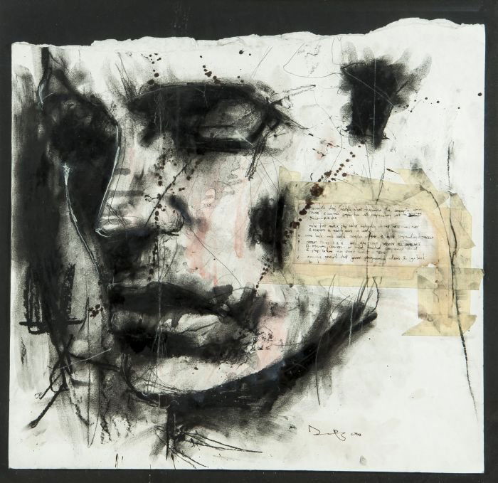 Guy Denning (British, b.1969) Untitled, 2000 Cha: Guy Denning (British, b.1969) Untitled, 2000 Charcoal and mixed media on heavy card Signed and dated in black ink lower right 520 x 550 mm (20 1/2 x 21 3/4 in) Provenance: Tunnadine Fine