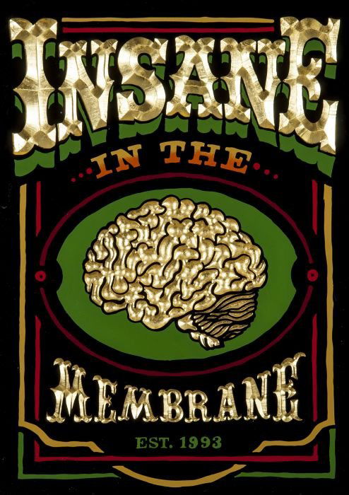 Ryan Callanan (Ryca) (British, b.1981) Insane In: Ryan Callanan (Ryca) (British, b.1981) Insane In the Membrane, 2012, silkscreen, enamels, glass and 23ct gold leaf on hand cast resin with timber frame, 2012, signed in black ink verso, num