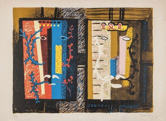 John Piper (1903-1992) Foliate Heads I (L.83): John Piper (1903-1992) Foliate Heads I (L.83)lithograph printed in colours, 1953, signed in pencil, numbered 13/70, printed by Mourlot paris, on Arches paper, with full margins, 475 x 635 mm