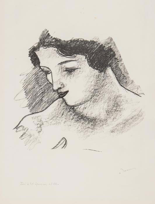 Andre Derain (1880-1954) Femme: Andre Derain (1880-1954) Femmelithograph, signed in pencil, inscribed 'tiré à 25 épreuves, no. 16', on wove paper, with full margins, 280 x 305 mm (11 x 12 in)