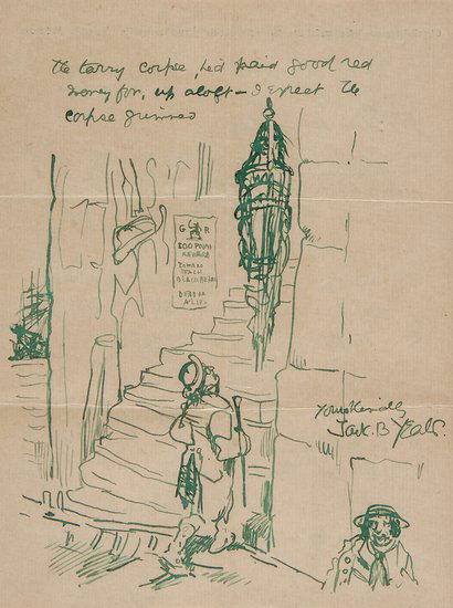 Yeats (Jack B.) Autograph letter signed to John Ma: Yeats (Jack B.) Autograph letter signed to John Masefield,2pp., 4to on headed paper, Cashlauna Shelmiddy, 1902, referring to two poems that were printed on Cuala Press broadsheets, finishing w