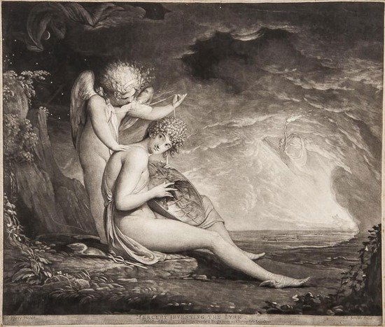John Raphael Smith (1752-1812) Mercury Inventing t: John Raphael Smith (1752-1812) Mercury Inventing the Lyre,mezzotint, 1775, John Boydell, 320 x 380mm. (12 1/2 x 15 in); with Diana and Acteon, mezzotint by John Smith (1652-1743) after Pierre