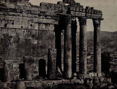 Maxime du Camp (1822-1894) Six Views of Baalbek, L: Maxime du Camp (1822-1894) Six Views of Baalbek, Lebanon, 1852Six salt prints (Blanquart-Evrard process prints) on original mounts with engraved titles and credits, Each approximately 16 x 20