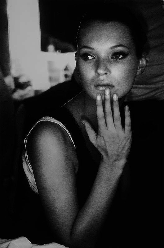 Guy Marineau (b.1921) Kate Moss modelling for Guy: Guy Marineau (b.1921) Kate Moss modelling for Guy Laroche, 1994; Andy Warhol and Yves Saint Laurent, 1980Two gelatin silver prints on baryte paper, printed later, signed and editioned 22/30 an