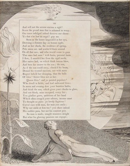 Blake (William).- Young (Edward) The Complaint, an: Blake (William).- Young (Edward) The Complaint, and the Consolation; or Night Thoughts,43 engraved illustrations around letterpress text, fore-edge margins of first few ff. defective and repai