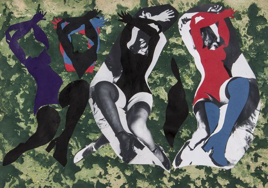 John Piper (1903-1992) Three working collages for: John Piper (1903-1992) Three working collages for a tapestry design, 1973 -4three mixed media collages on coloured papers each approx: 19 x 26 in., 48.3 x 66 cm Provenance: The Edinburgh Ta