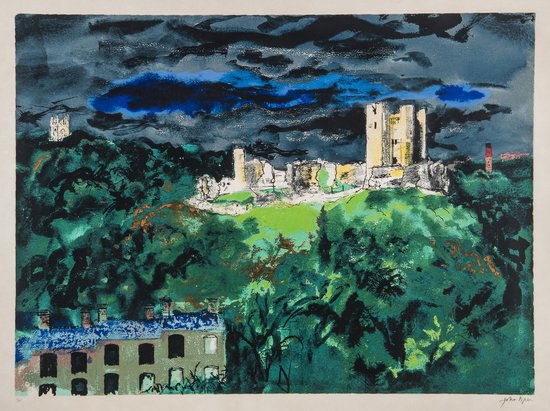 John Piper (1903-1992) Carew Castle (l.334): John Piper (1903-1992) Carew Castle (l.334)screenprint in colours, 1982/83, signed in pencil, numbered 76/100, printed by Kelpra Studio, London, with their blindstamp, published by Christie's