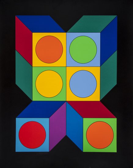 Victor Vasarely (1906-1997) Untitled: Victor Vasarely (1906-1997) Untitledscreenprint in colours, signed in ball point pen, inscribed F.V.235/250, on thick wove paper, with full margins, sheet 900 x 720 mm (35 1/2 x 72 3/8 in)