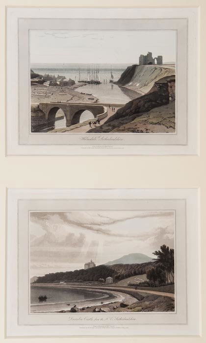 William Daniell (1769-1837) Three plates from 'Voy: William Daniell (1769-1837) Three plates from 'Voyage Round Great Britain',including Castle Ellen Donan, Dunrobin Castle, and Helsmdale, Sutherlandshire, aquatints with hand-colouring, c.1814,