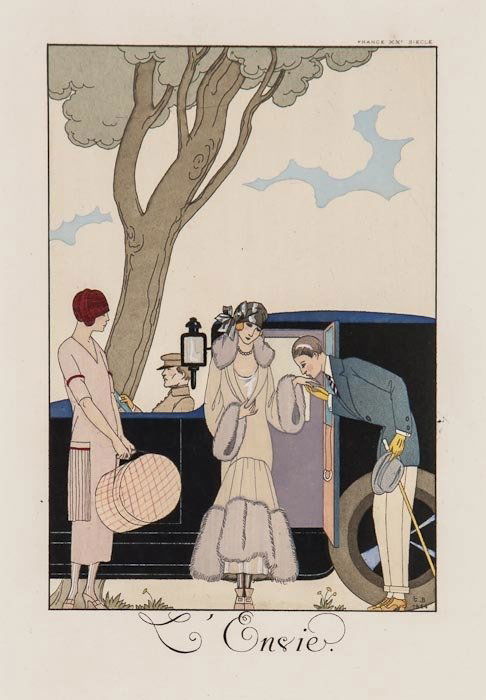 Georges Barbier (1882-1932) L'Ensie; La Luxure; La: Georges Barbier (1882-1932) L'Ensie; La Luxure; La Souris,3 pochoir-coloured plates from Falbalas & Fanfreluches, also with 'Symphonie Automnale' from La Gazette du Bon Ton, and 2 plates Modes