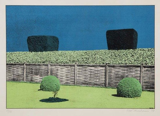 Ivor Abrahams (b.1935) garden suite. hedge: Ivor Abrahams (b.1935) garden suite. hedgesilkscreen printed in colours, 1970, signed and dated in pencil, numbered 17/75, on wove paper, with full margins, in good condition apart from occasi