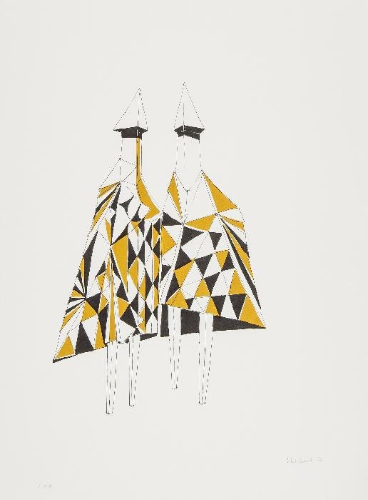 Lynn Chadwick (1914-2003) Untitled (Checkmates): Lynn Chadwick (1914-2003) Untitled (Checkmates)lithograph printed in colours, 1972, signed and dated in pencil, inscribed E.A, an artist's proof aside from the edition of 100, printed by the E