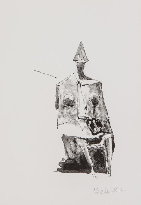 Lynn Chadwick (1914-2003) Seated Figure: Lynn Chadwick (1914-2003) Seated Figurelithograph, 1971, signed and dated in pencil, a proof aside from the edition, on wove paper, with full margins, sheet 280 x 190 mm (11 x 7 1/2 in)