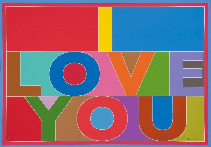 Sir Peter Blake (b.1932) I Love You: Sir Peter Blake (b.1932) I Love Youscreenprint in colours, 2013, signed in pencil, numbered 157/200, on wove paper, the full sheet printed to the edges sheet 300 x 420 mm (11 3/4 x 16 1/2 in)