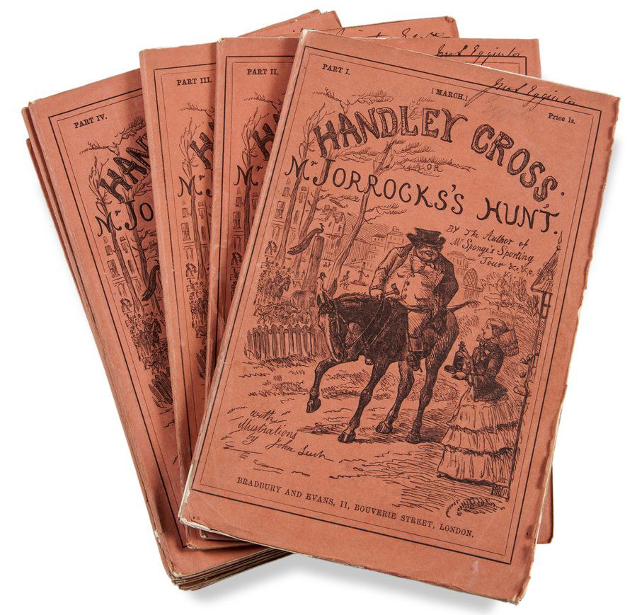 [Surtees (Robert Smith)] Handley Cross, or Jorrock: [Surtees (Robert Smith)] Handley Cross, or Jorrocks's Hunt,first illustrated edition in the original 17 parts, first issue with "Illustrious Leech" in Preface, 17 hand-coloured etched plates b