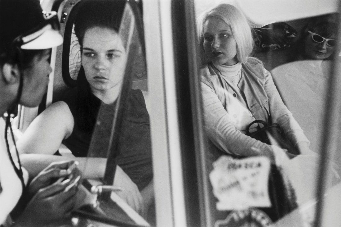 Danny Lyon (b.1942) - Outlaw Women, Starved Rock,: Gelatin silver print, signed and dated in pencil, with printer's stamp on mount verso, typed title and date on label affixed to mount recto, 15.8 x 25.6cm (6 1/4 x 9 1/4in)