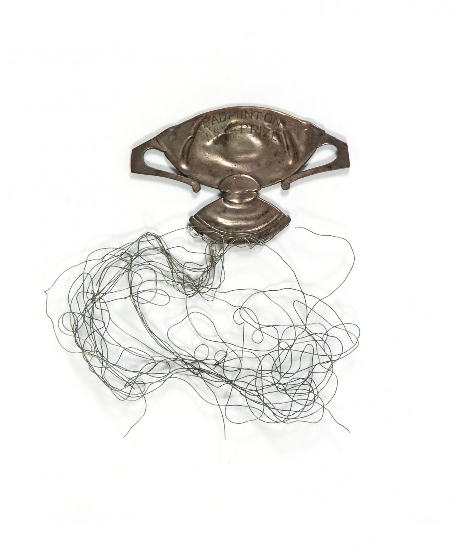 Cornelia Parker (b.1956) 1st Prize, 1990: Cornelia Parker (b.1956) 1st Prize, 1990crushed silver cup overall size 13 1/2 x 10 1/2 in., 34.3 x 26.7 cm Provenance: One of the many flattened silver objects crushed by a steamroller at