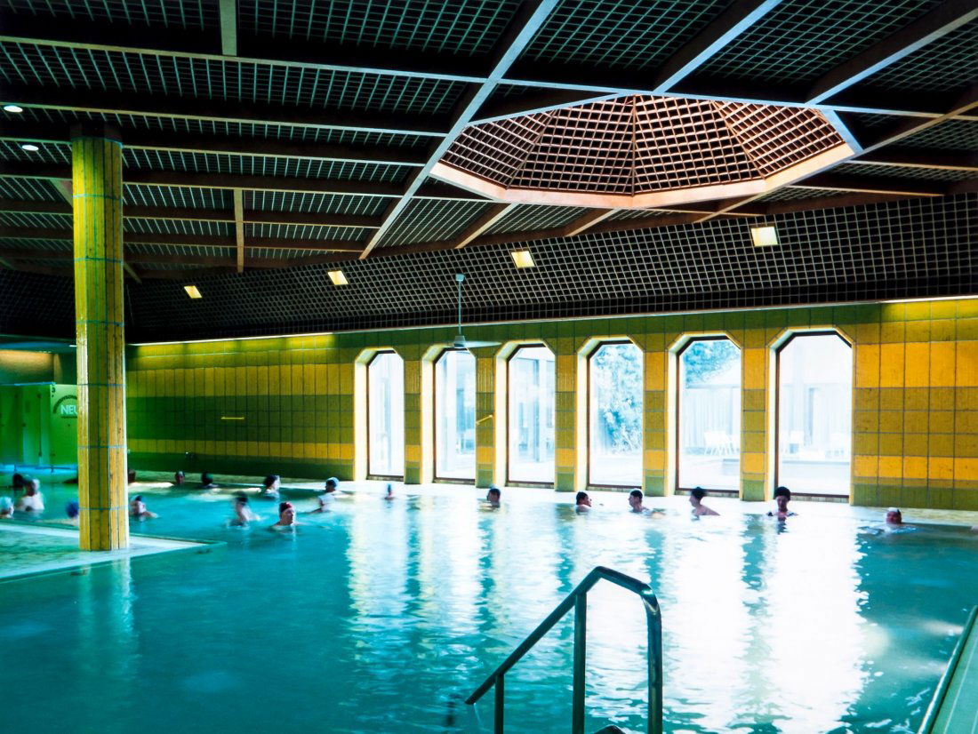 Candida Höfer (b.1944) Thermalbad Aachen, 1993: Candida Höfer (b.1944) Thermalbad Aachen, 1993chromogenic print signed, titled, dated and numbered from the edition of 10 on the reverse 9 1/4 x 12 1/4 in., 23.5 x 31 cm