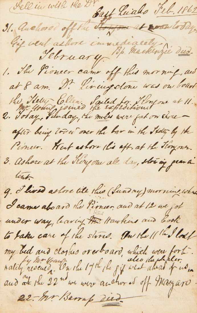 .- B[lair] Journal, autograph manuscript, 140pp: (David, missionary and explorer, 1813-73).- B[lair] (J.A., publisher, Springvale, Natal, fl. 1860s-80s) Journal, autograph manuscript, 140pp. excluding blanks, in ink and pencil, some ff. loose or