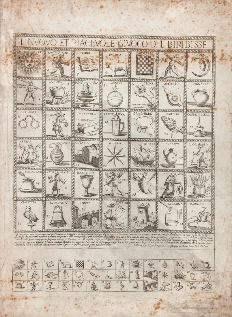Rossi (Giovanni Giacomo de'), Publisher. - Il Nuov: etching, 480 x 380 mm. (19 x 15 in), laid onto board support, spotting, browning, with some surface dirt, minor repaired tears, unframed, [c.1642-1691] A rare example of a 17th century Italian board g