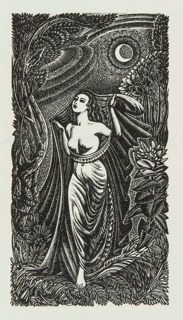 Keats (John) - Endymion,: number 179 of 500 copies, wood-engraved illustrations by John Buckland Wright, some full-page, foxing to a few leaves as often, original vellum-backed pictorial cloth, gilt, t.e.g., others uncut, smal