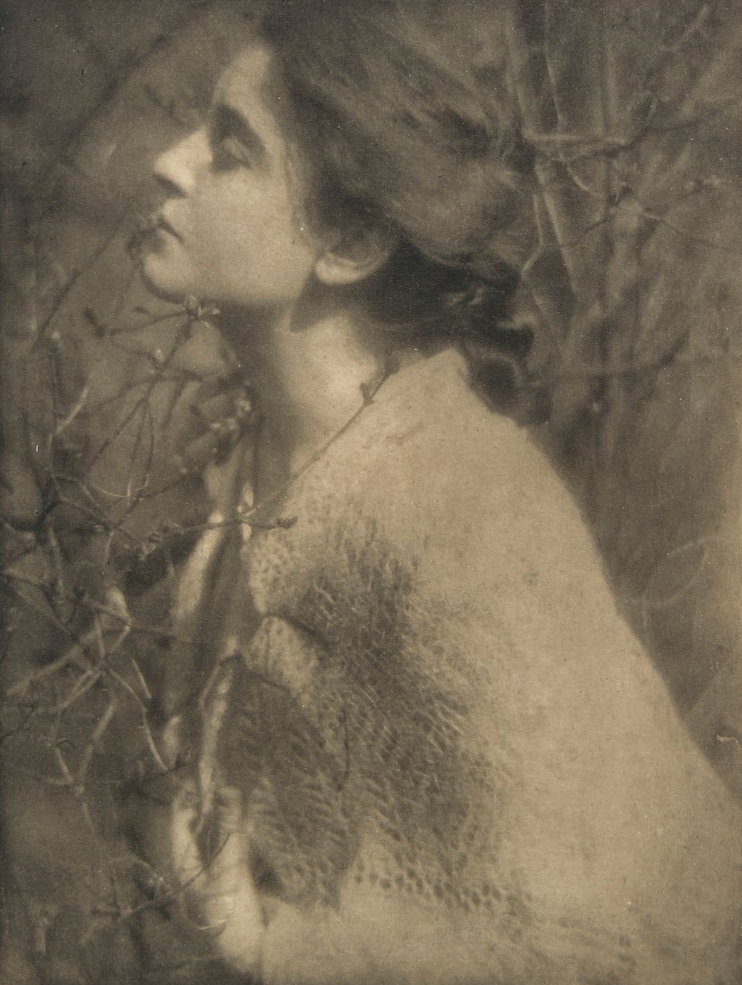 Edward Steichen (1879-1973) - Lilas Buds: Mrs. S., 1906: Photogravure on tissue-thin Japan paper, 20.4 x 15.6cm (8 x 6 1/4in) Literature: Camera Work 14 , 1906 This lot also contains a reproduction of another Steichen photogravure.
