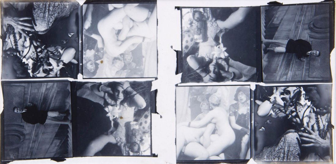 Jack Smith (1932 - 1989) - Untitled (Composite), for: Gelatin silver print, four images repeated twice on the same sheet, 12.5 x 25cm (4 7/8 x 9 7/8in) Provenance: Piero Heliczer Estate This uncut double composite was used by Jack Smith and Piero Helicze