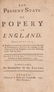 E. The Present State of Popery in England [the West