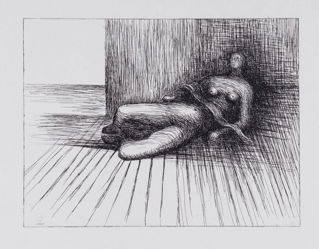 Henry Moore (1898-1986) - Reclining Figure 5 (c.476): etching, 1978, proofed by Michael Rand and Alistair Grant, printed on the hand press at the artist's studio, Much Hadham, published by Ganymed Original Editions Ltd, London and the Louisiana Museum of