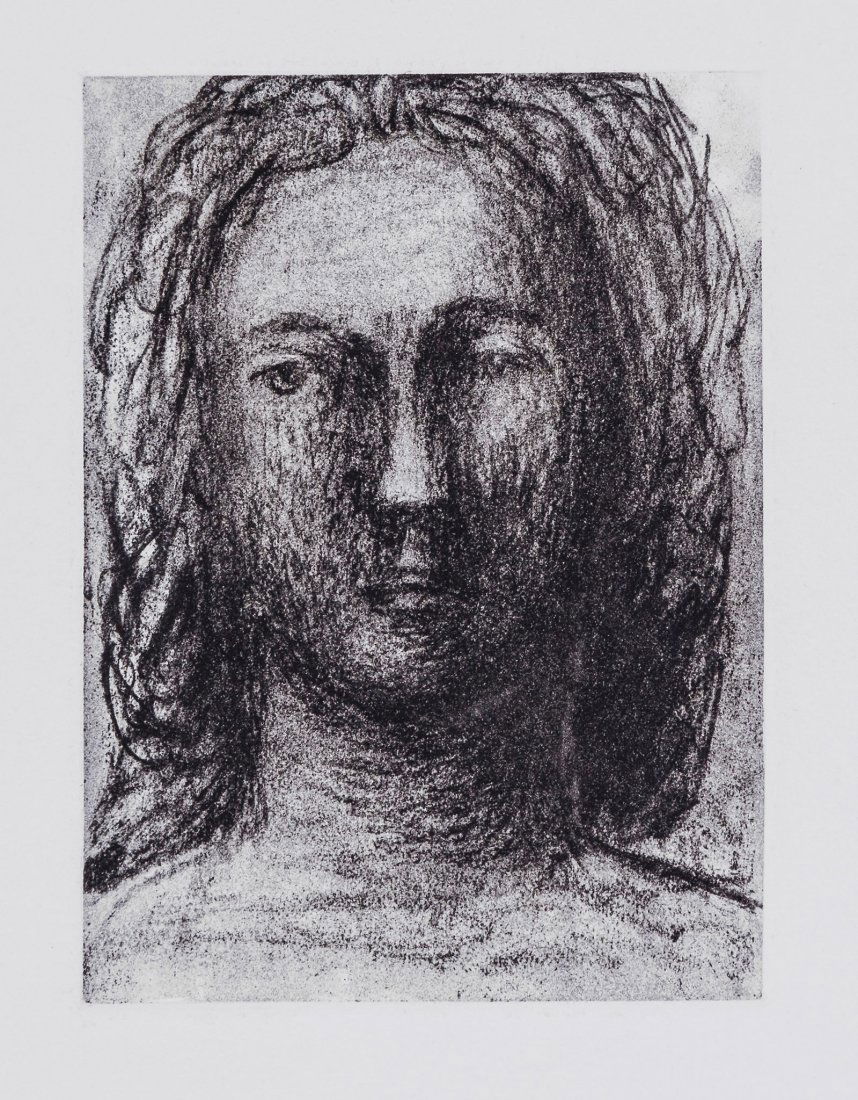 Henry Moore (1898-1986) - Head of a Girl II (c.599): photo-etching from soft-ground etching, 1981, a proof aside from the edition of 50, printed by Michael Rand, London, published by the Raymond Spencer Company Ltd for The Henry Moore Foundation, Much H