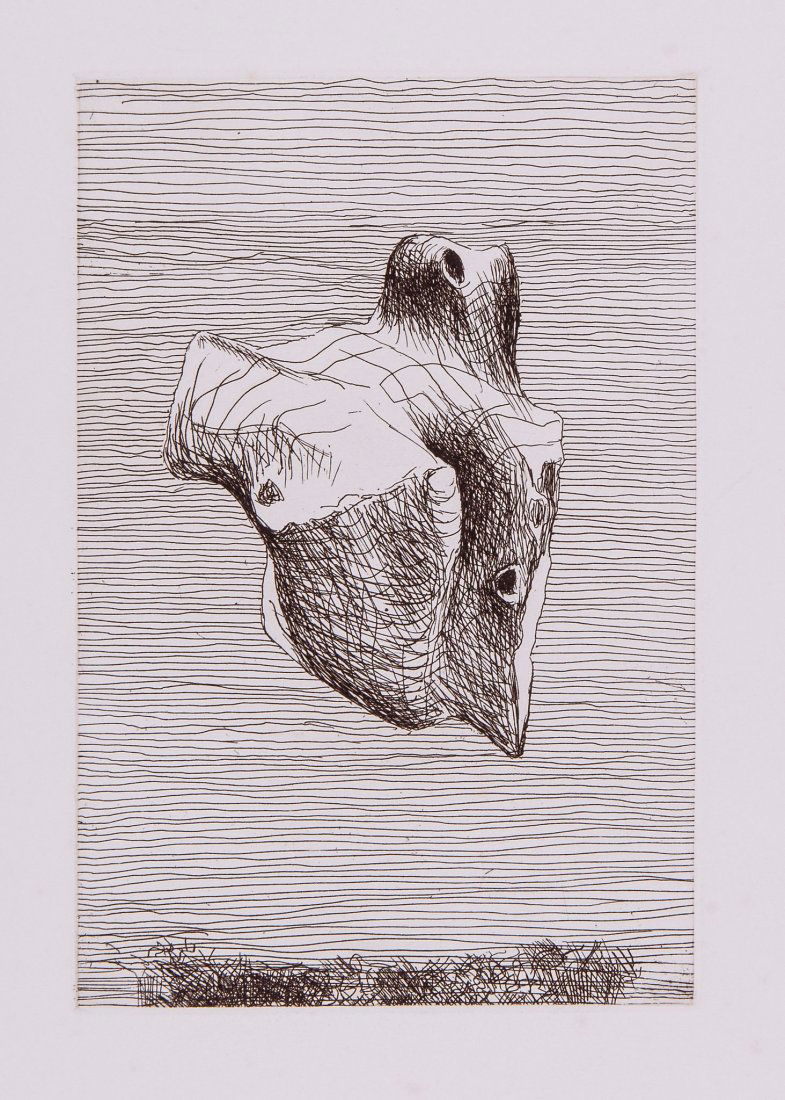 Henry Moore (1898-1986) - Stone I (c.461): two etchings the second printed in brown, 1977, proofs aside from the edition of 50, proofed by Michael Rand, published by the Raymod Spencer Company Ltd for the Henry Moore Foundation, Much Hadham, f