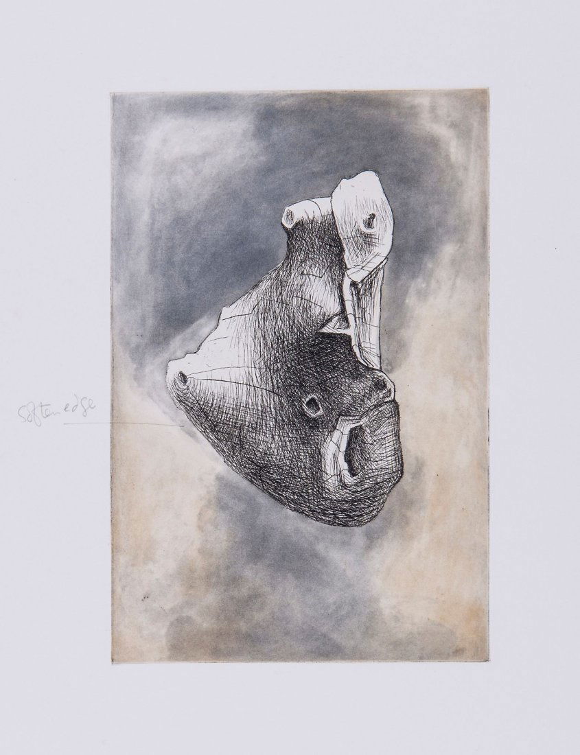 Henry Moore (1898-1986) - Stone III (c.463): two etchings the second with aquatint printed in colours, 1977, an impression from the first state of Plate I and an impression from the first state of the third plate, with the printer's notes in the
